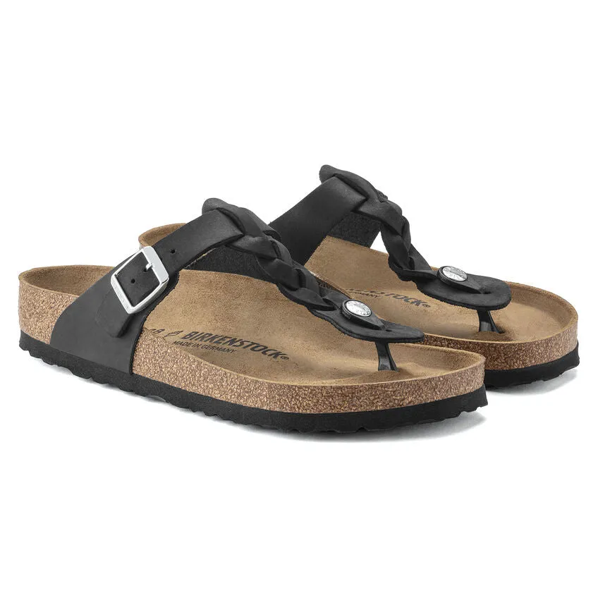 1021349 Gizeh Braided Oiled Leather Black