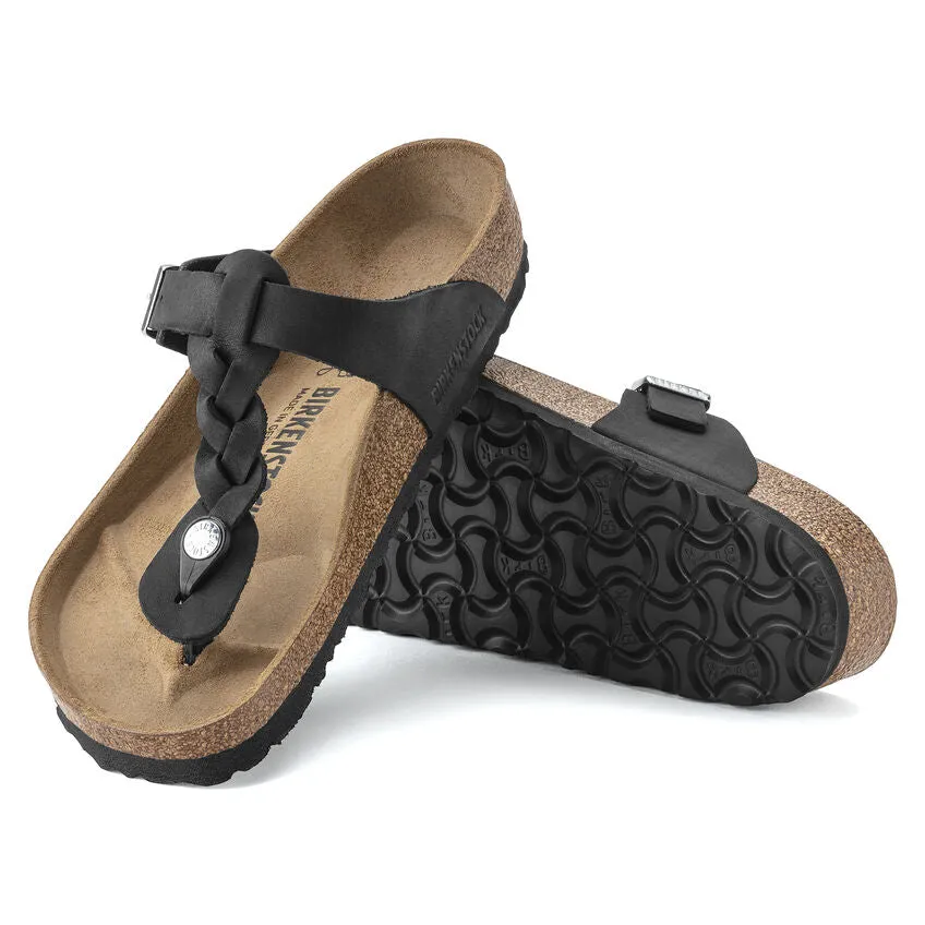 1021349 Gizeh Braided Oiled Leather Black