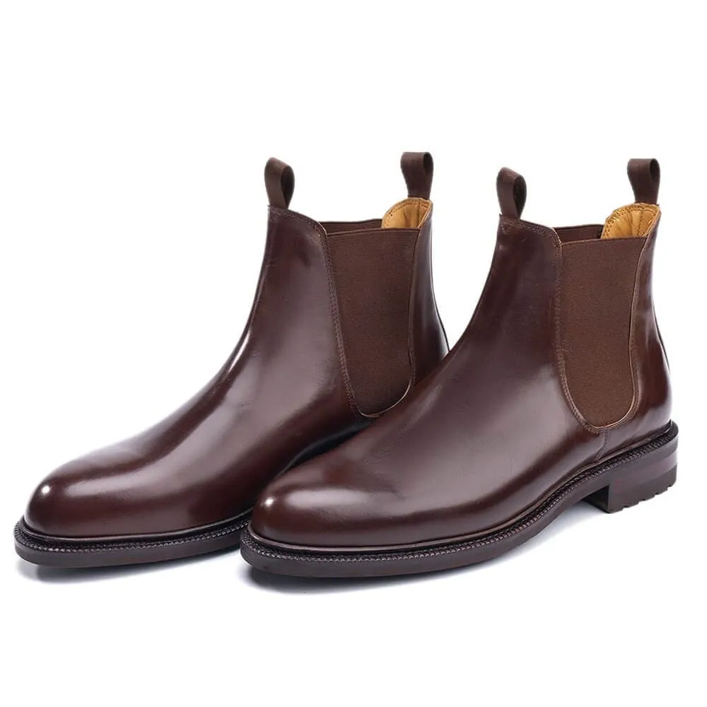 7 CM / 2.76 Inches CMR CHAMARIPA Elevator Shoes - Black Shell Cordovan Elevator Shoes for Men - Height Increasing Chelsea Boots