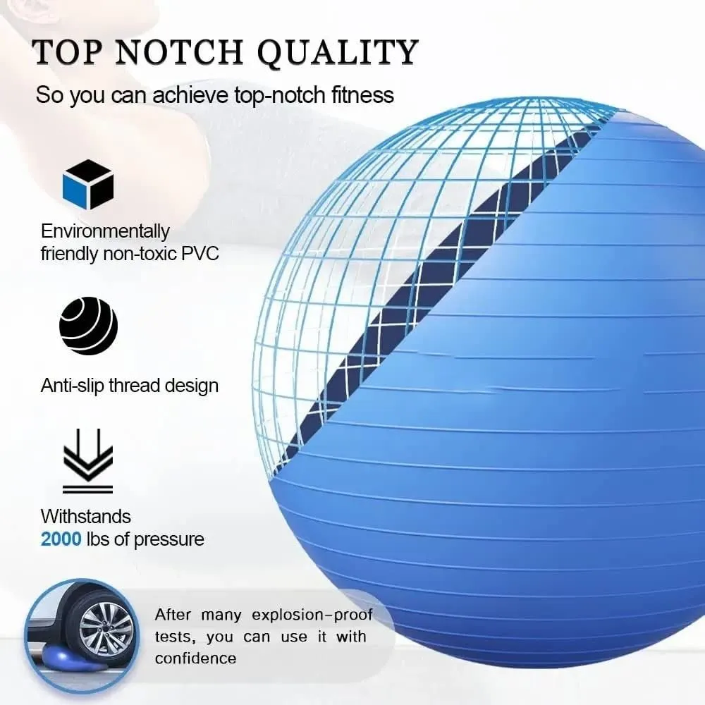 85 CM Gym Ball with Pump (Assorted Colours)