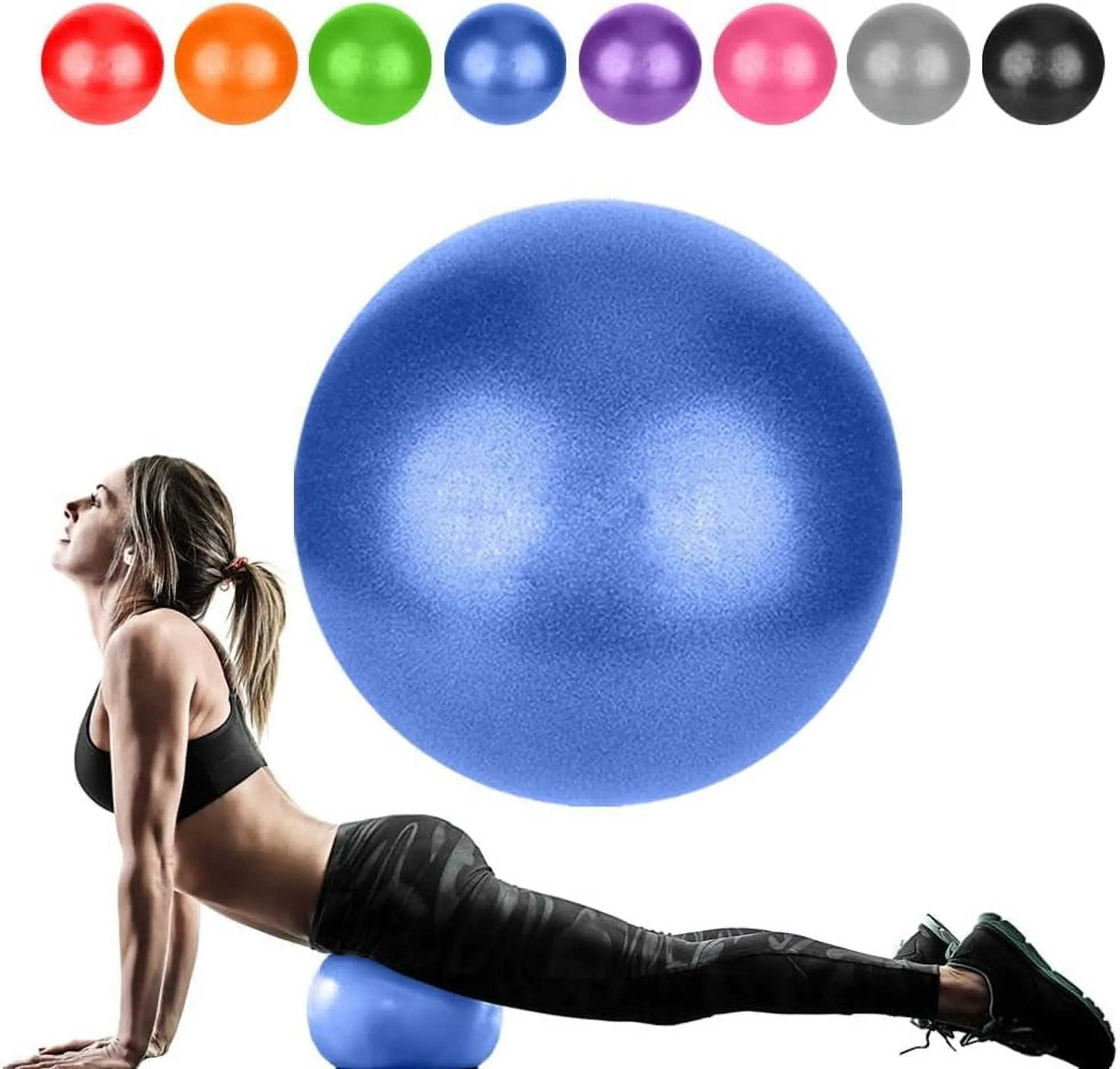 9 Inch Core Ball, Small Exercise Ball with Exercise Guide Barre Ball Mini Yoga Ball