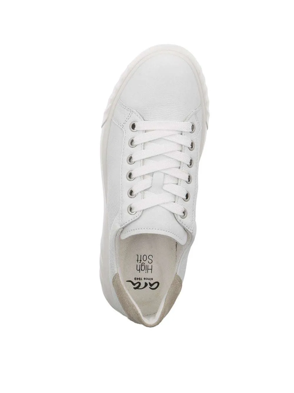 Ara White Wide Fit Trainer|124652304W