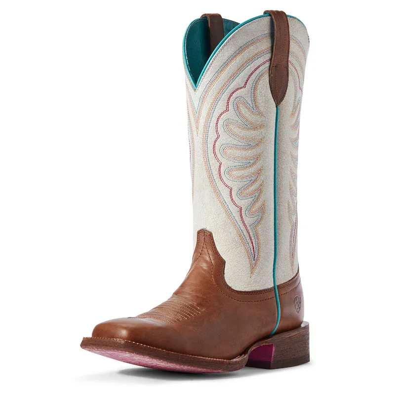 'Ariat' Women's 12" Circuit Shiloh Western Square Toe - Brown / White