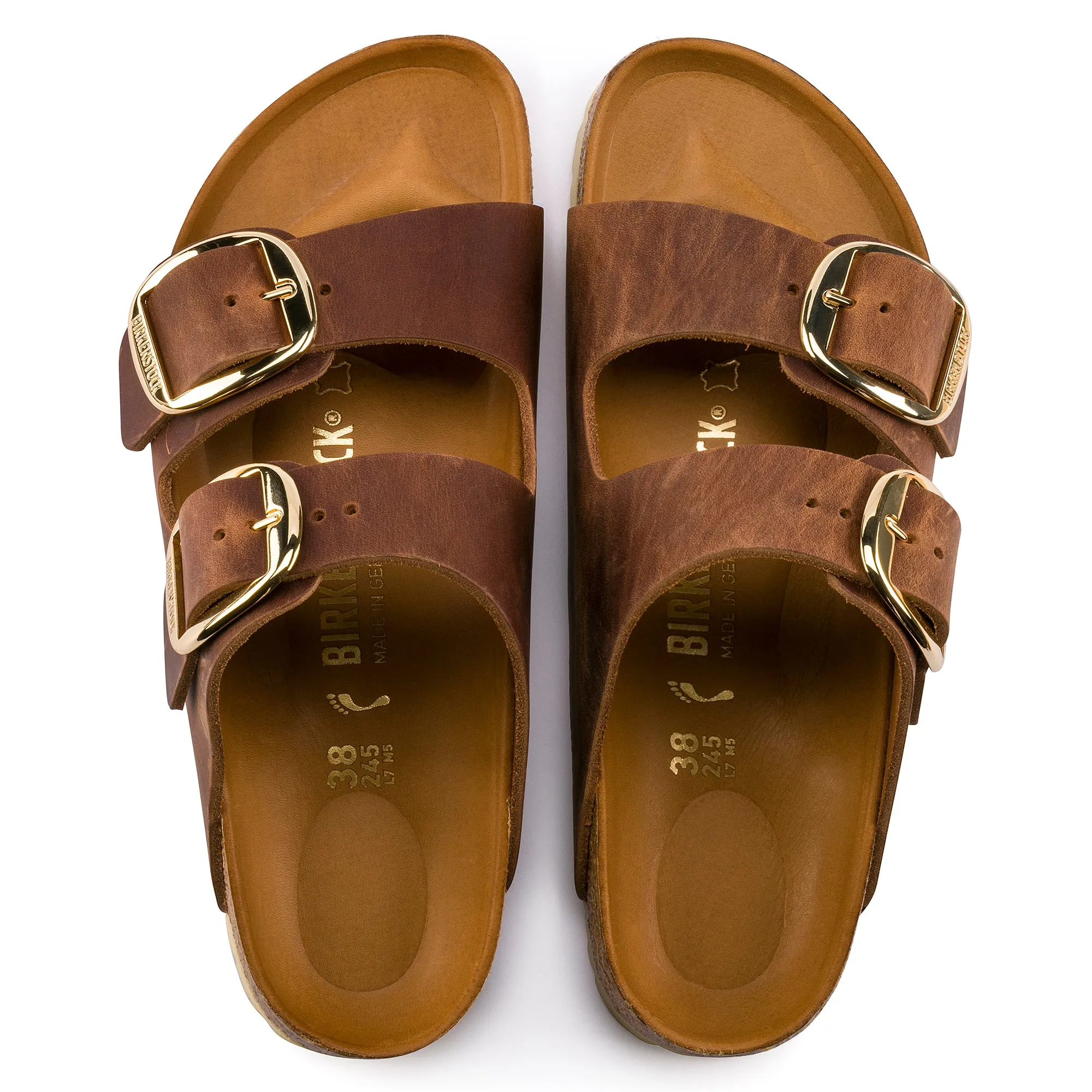 Arizona Big Buckle Oiled Leather Cognac