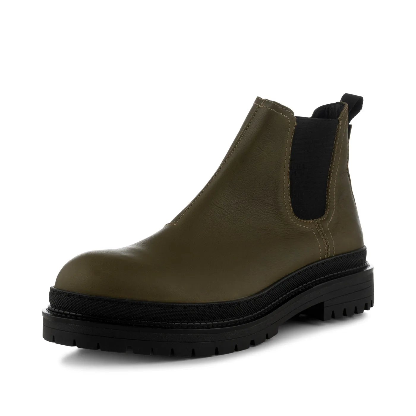 Arvid chelsea støvle læder  - MOSS GREEN