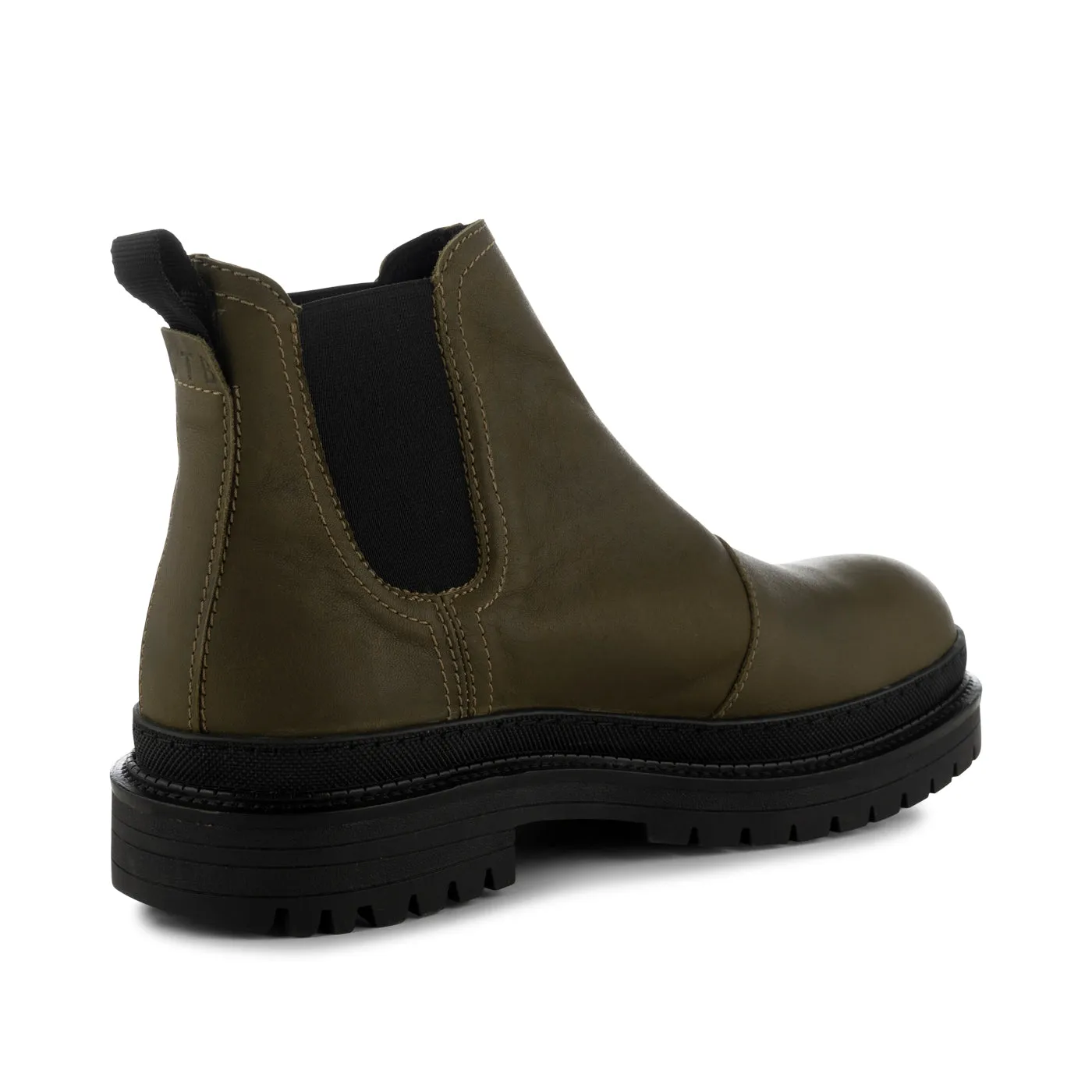 Arvid chelsea støvle læder  - MOSS GREEN