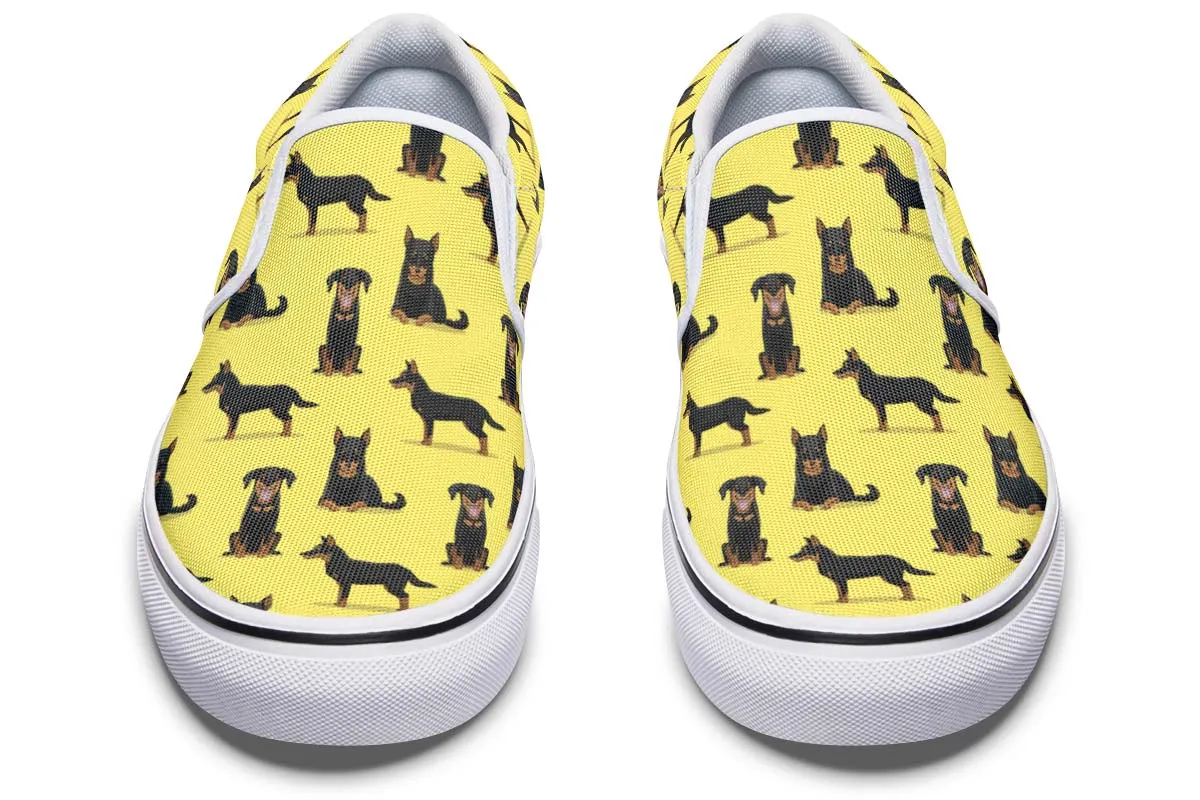 Beauceron Pattern Slip-On Shoes