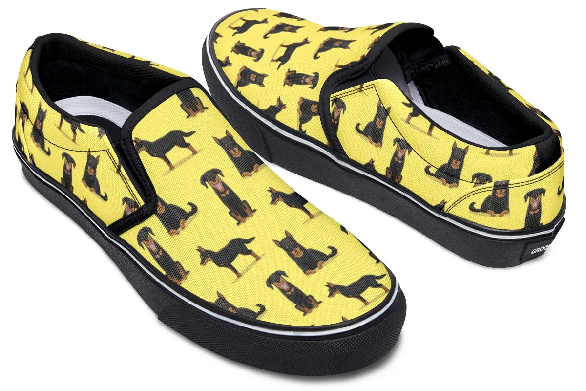 Beauceron Pattern Slip-On Shoes