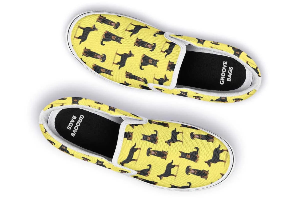 Beauceron Pattern Slip-On Shoes