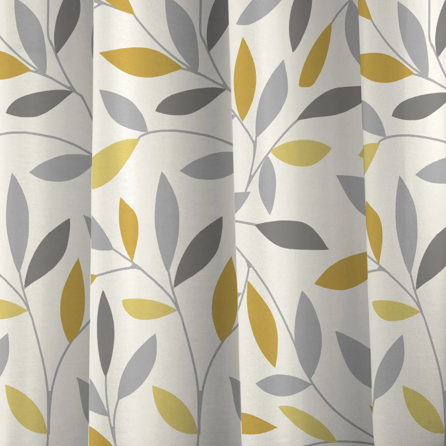 Beechwood Ochre Leaf Trail Eyelet Curtains