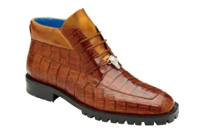 Belvedere Men's cognac Boots Exotic Caiman Crocodile Boots