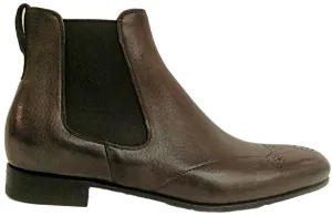 Benson´s, Angela, Stiefelette aus grauem Hirschleder mit Lyralochung und Farbverlauf, rahmengenäht und handgearbeitet