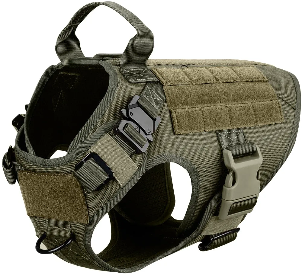 Best Tactical Dog Vest Harness And Leash Set Metal Buckle Dogs Training