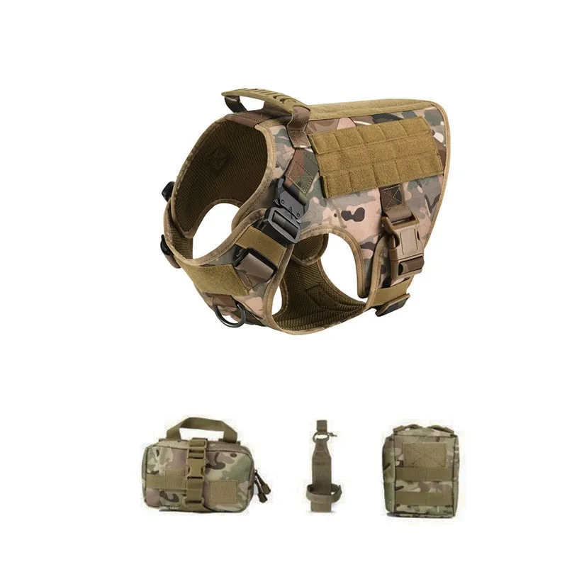 Best Tactical Dog Vest Harness And Leash Set Metal Buckle Dogs Training