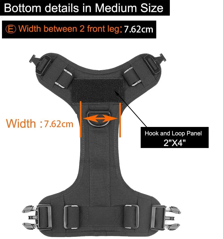 Best Tactical Dog Vest Harness And Leash Set Metal Buckle Dogs Training