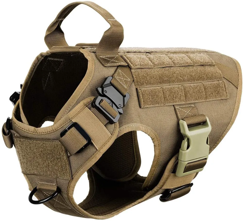 Best Tactical Dog Vest Harness And Leash Set Metal Buckle Dogs Training