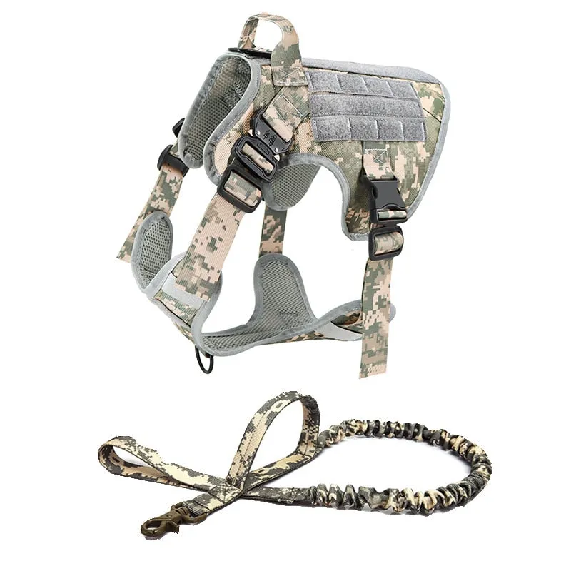 Best Tactical Dog Vest Harness And Leash Set Metal Buckle Dogs Training