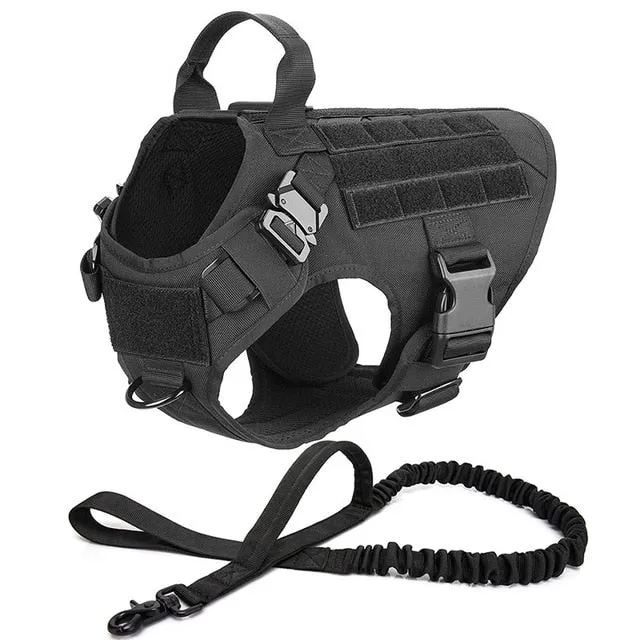 Best Tactical Dog Vest Harness And Leash Set Metal Buckle Dogs Training