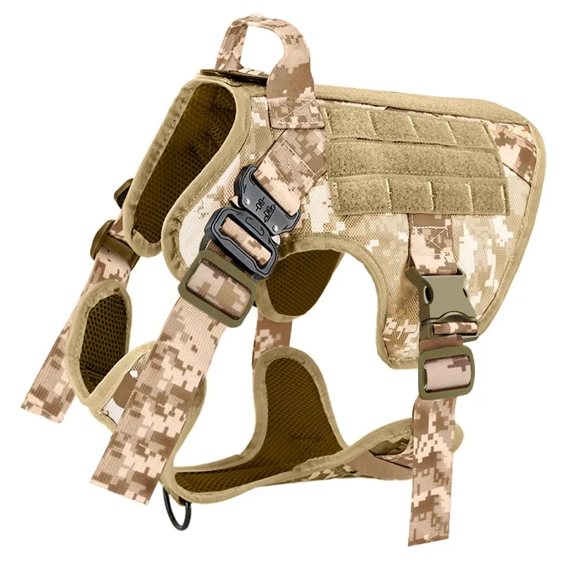 Best Tactical Dog Vest Harness And Leash Set Metal Buckle Dogs Training