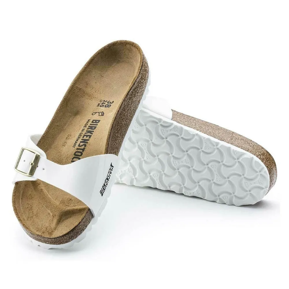 Birkenstock Madrid Birko-Flor Patent Sandals - Narrow - White