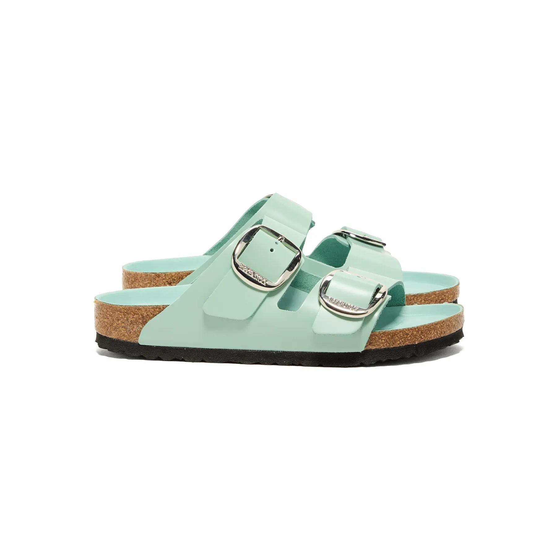 Birkenstock Womens Arizona Big Buckle (High Shine Surf Green Leather)