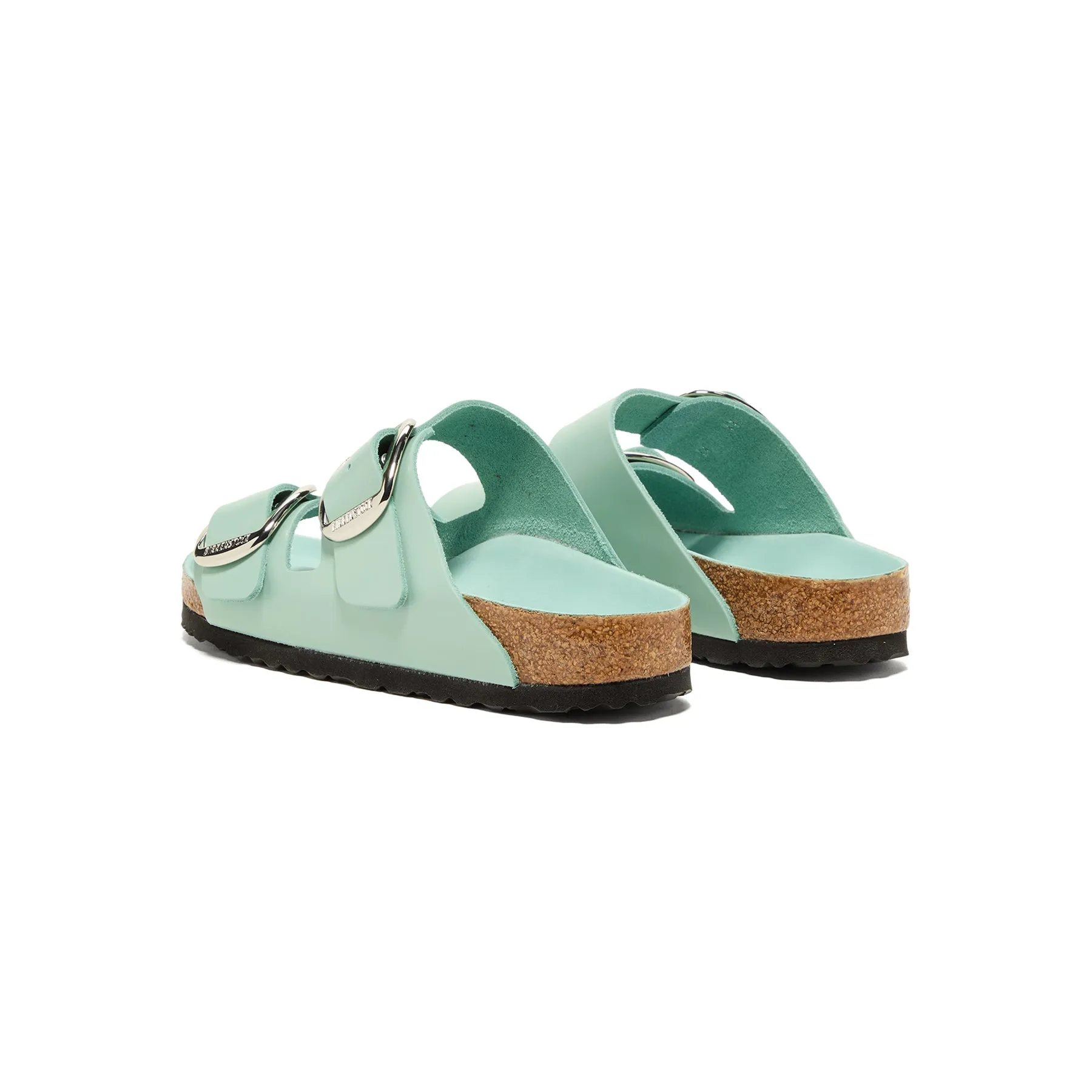 Birkenstock Womens Arizona Big Buckle (High Shine Surf Green Leather)