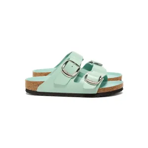 Birkenstock Womens Arizona Big Buckle (High Shine Surf Green Leather)