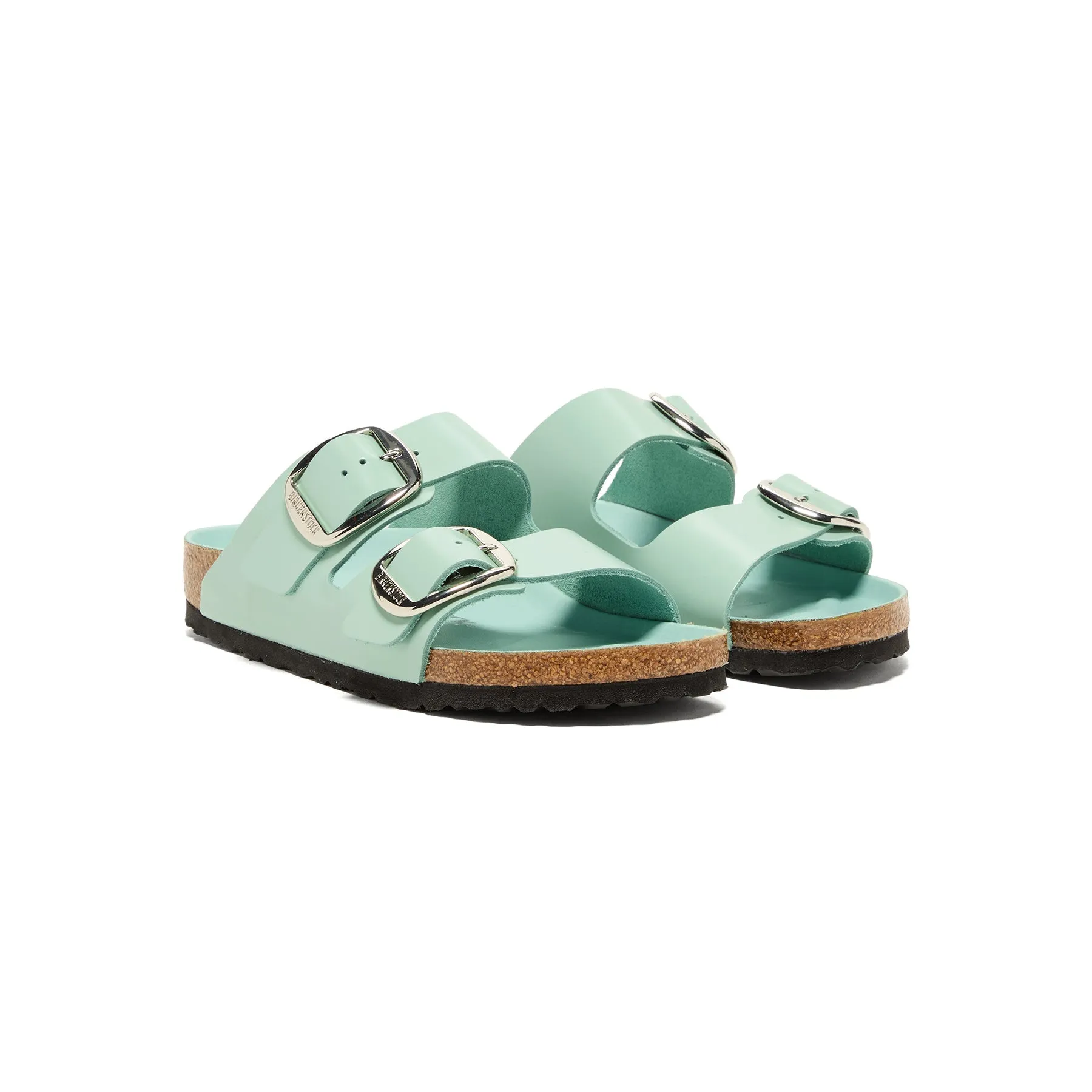 Birkenstock Womens Arizona Big Buckle (High Shine Surf Green Leather)