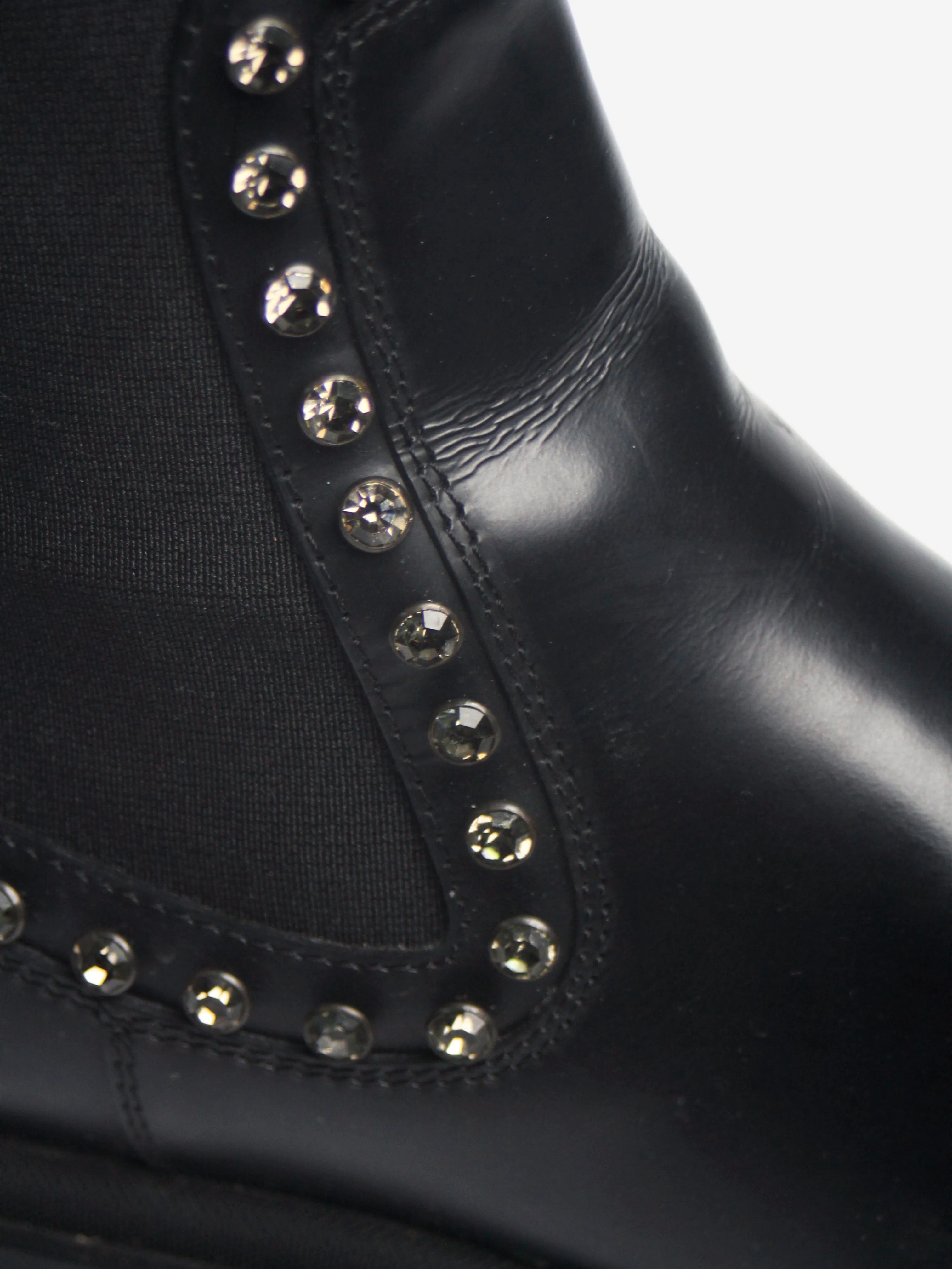 Black bejewelled Chelsea boots - size EU 40