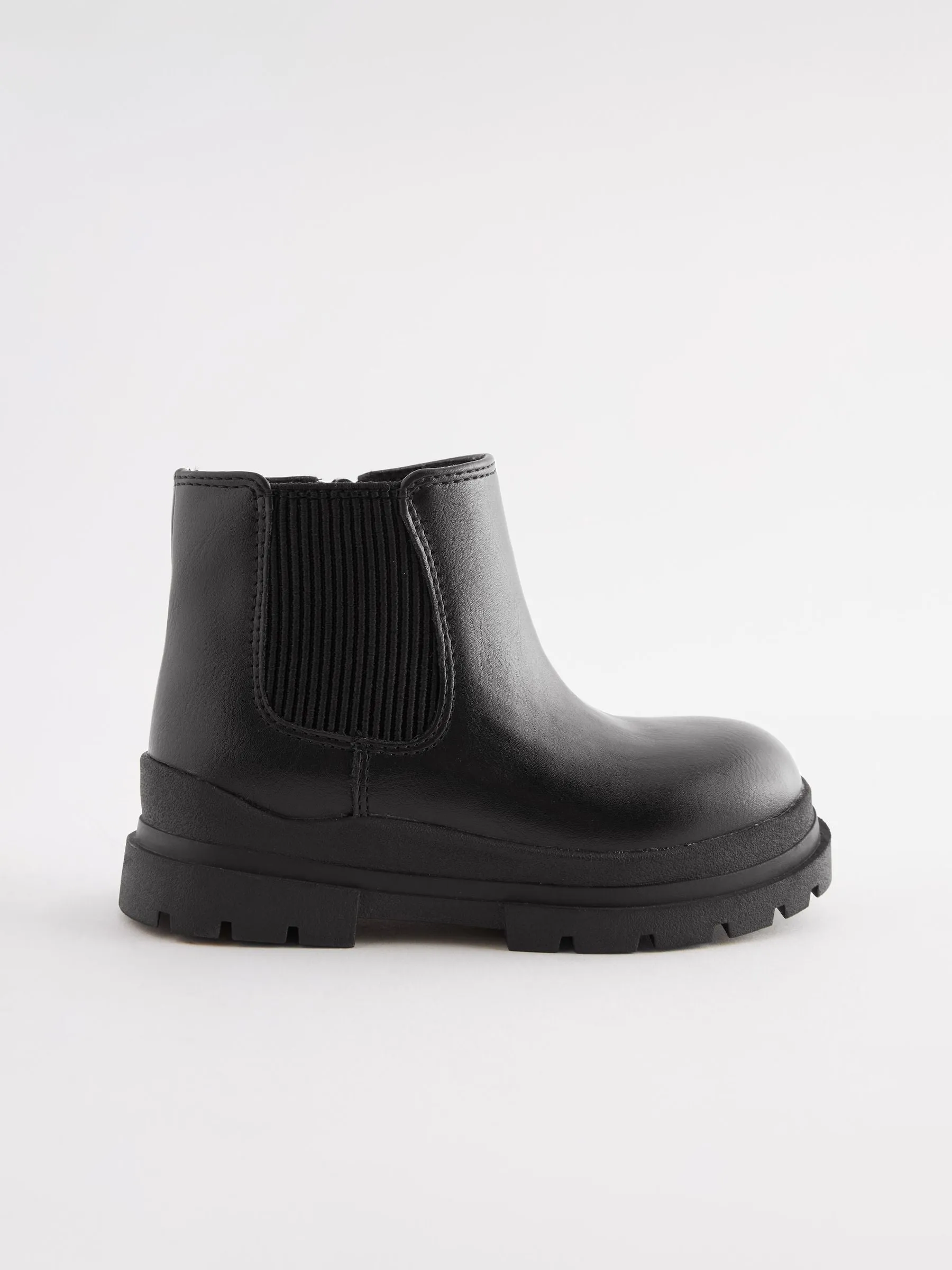 Black Chelsea Chunky Ankle Boots
