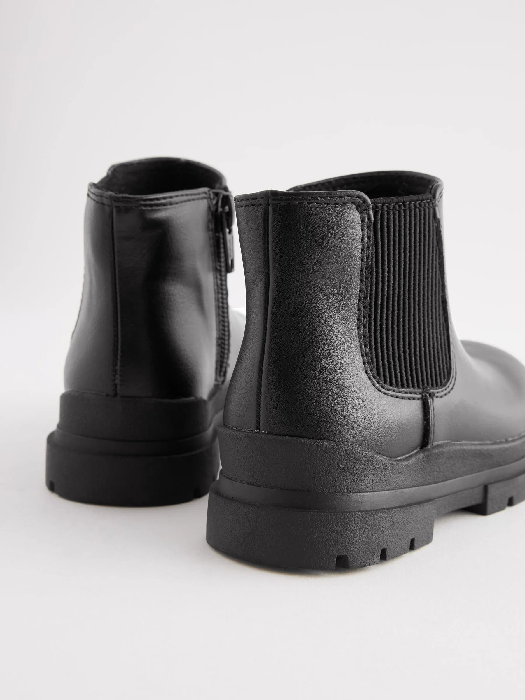 Black Chelsea Chunky Ankle Boots
