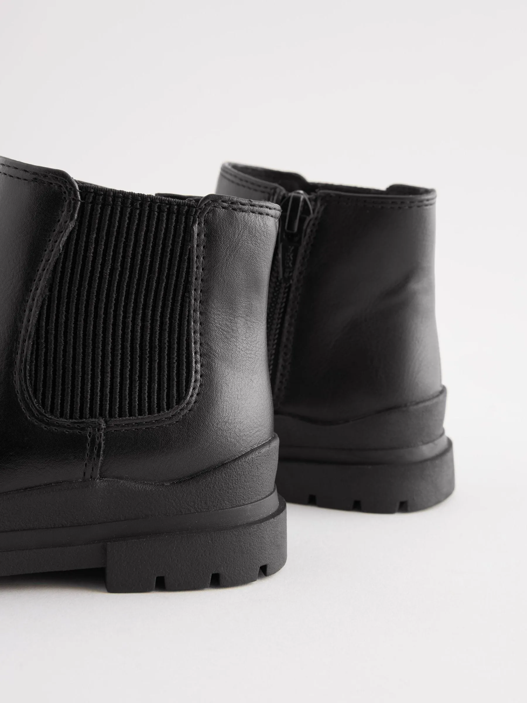 Black Chelsea Chunky Ankle Boots