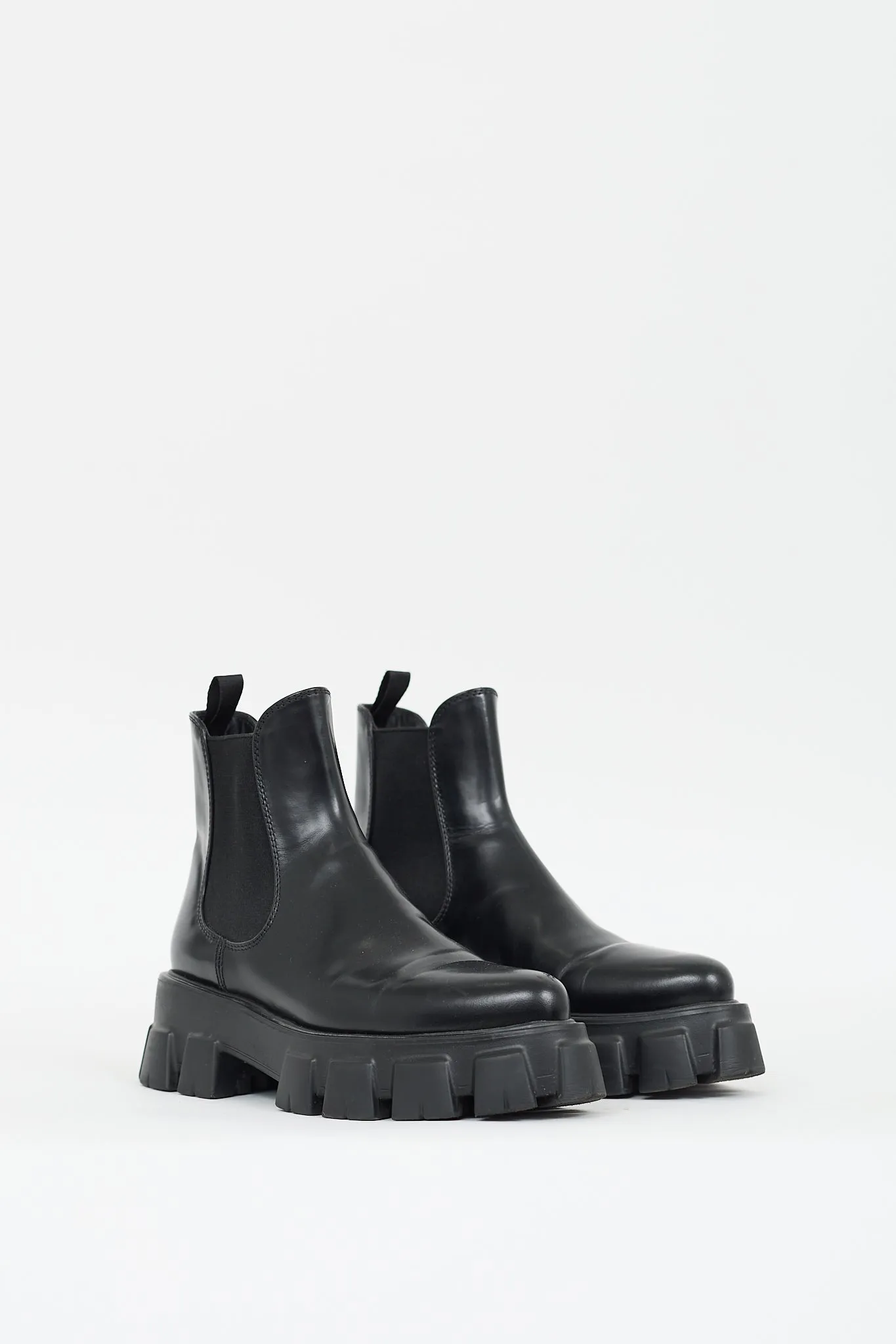 Black Leather Monolith Chelsea Boot