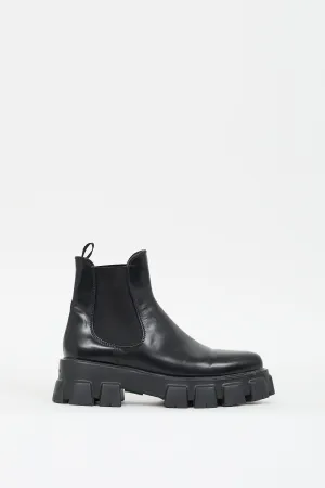 Black Leather Monolith Chelsea Boot