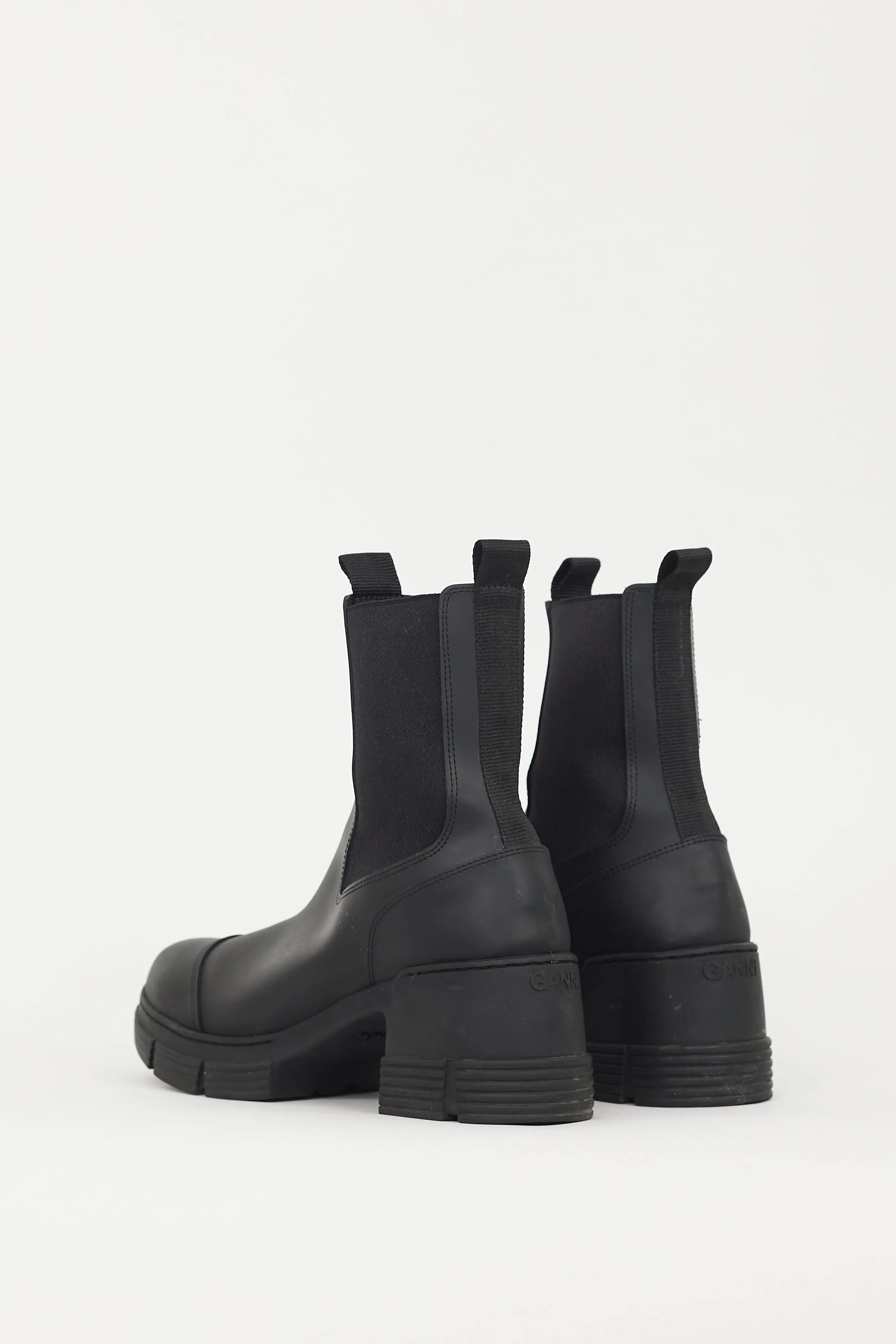 Black Rubber City Chelsea Boot