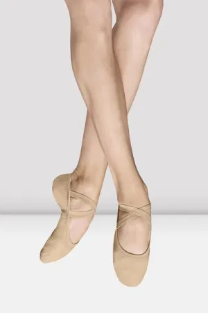 Bloch S0284L Ladies Performa Sand Color Stretch Canvas Ballet Shoes