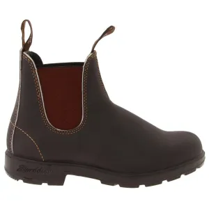 Blundstone 500 Stout Brown Unisex Leather Slip-On Chelsea Ankle Boots - UK 6.5
