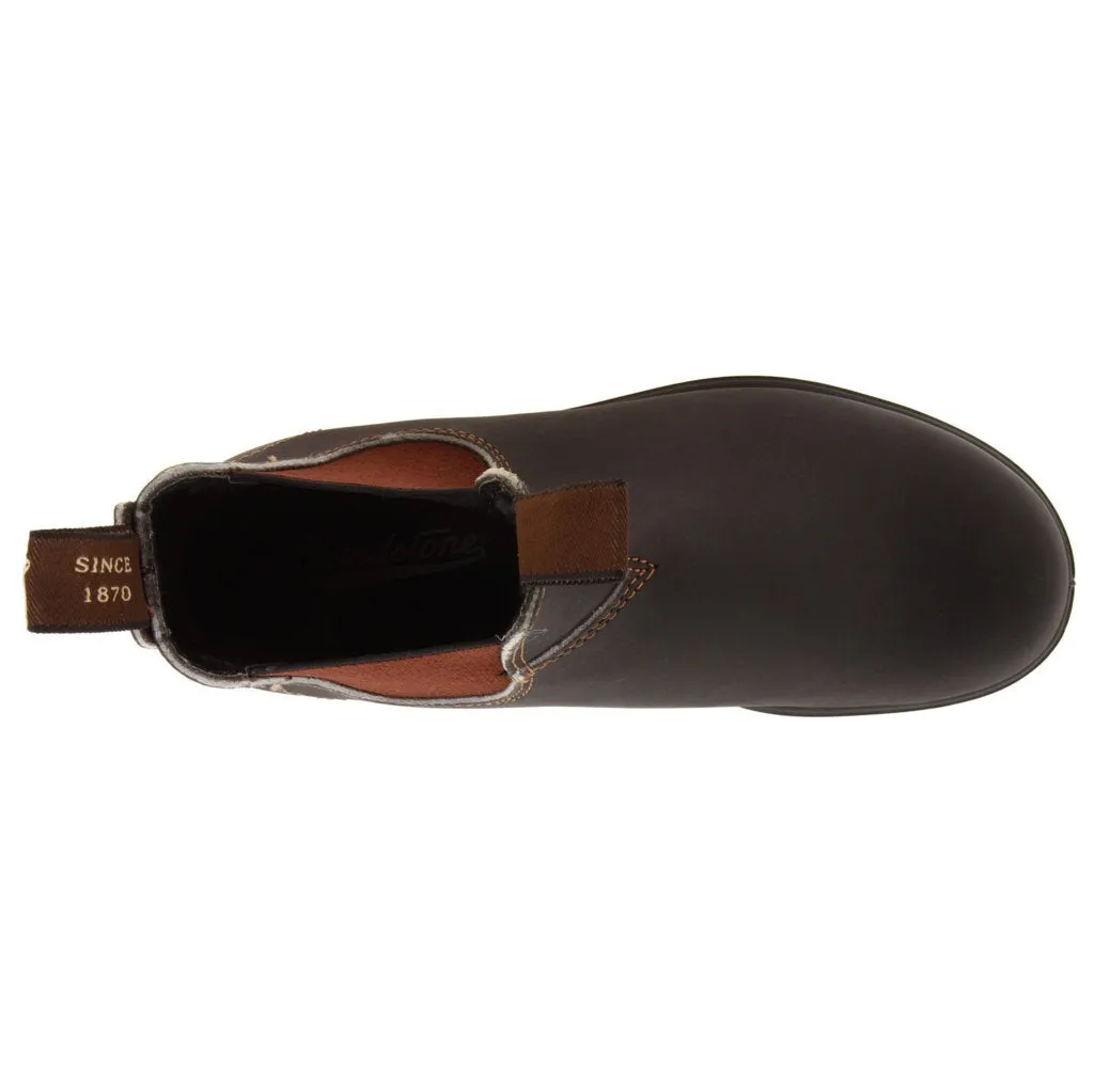 Blundstone 500 Stout Brown Unisex Leather Slip-On Chelsea Ankle Boots - UK 6.5