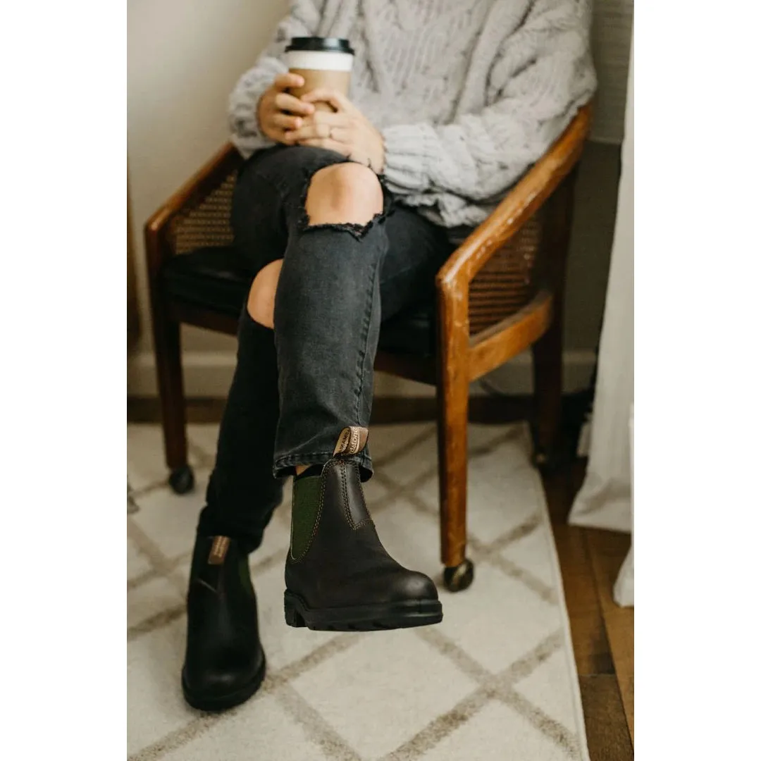 Blundstone 519 Stout Brown Olive Leather Chelsea Boots Unisex Classic