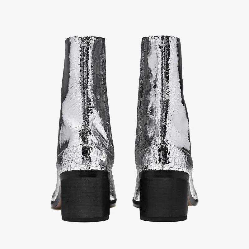 Broken Mirror Finish Split-Toe Boots Men's
