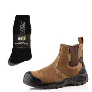 Buckbootz BSH006 Special Offer Pack - Buckler Buckshot Safety Dealer Boots   3 Pairs Work Socks