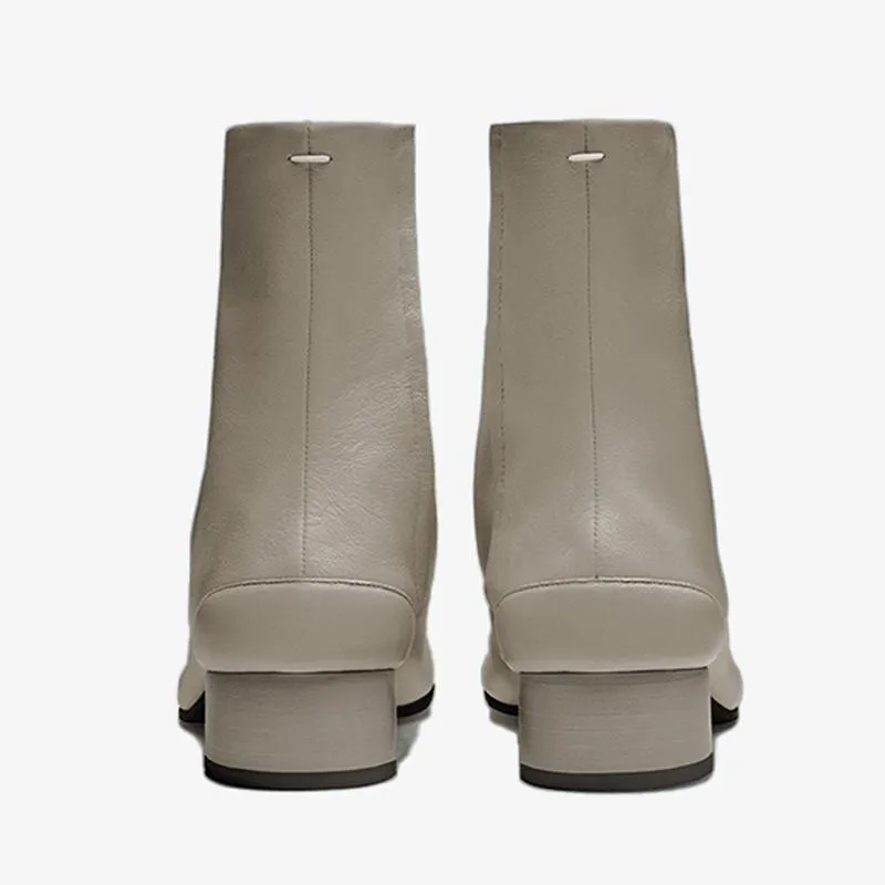 Calf Leather Tabi Split-Toe Ankle Boots