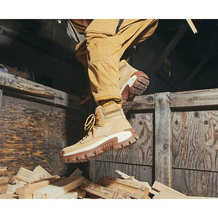 CAT Men's Invader Hi Steel Toe Slip Resist Work Boot -Mushroom- P91596