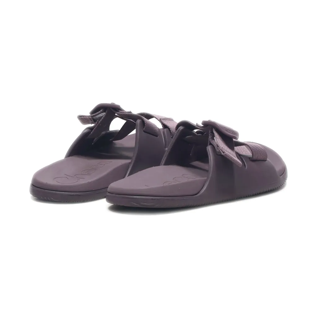 Chaco Chillos Flat Sandals Canvas Maroon Colour For Women