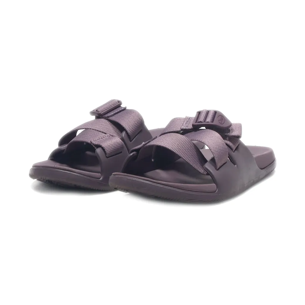 Chaco Chillos Flat Sandals Canvas Maroon Colour For Women