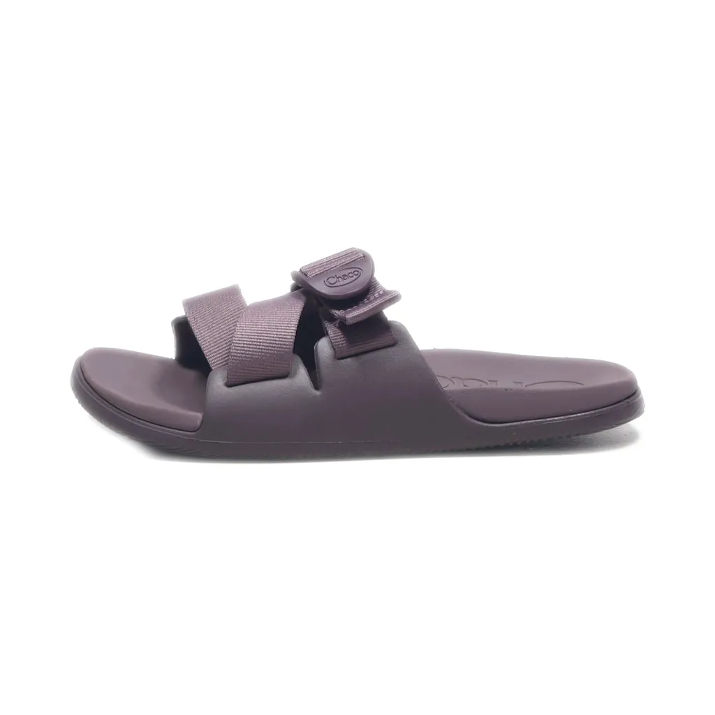 Chaco Chillos Flat Sandals Canvas Maroon Colour For Women