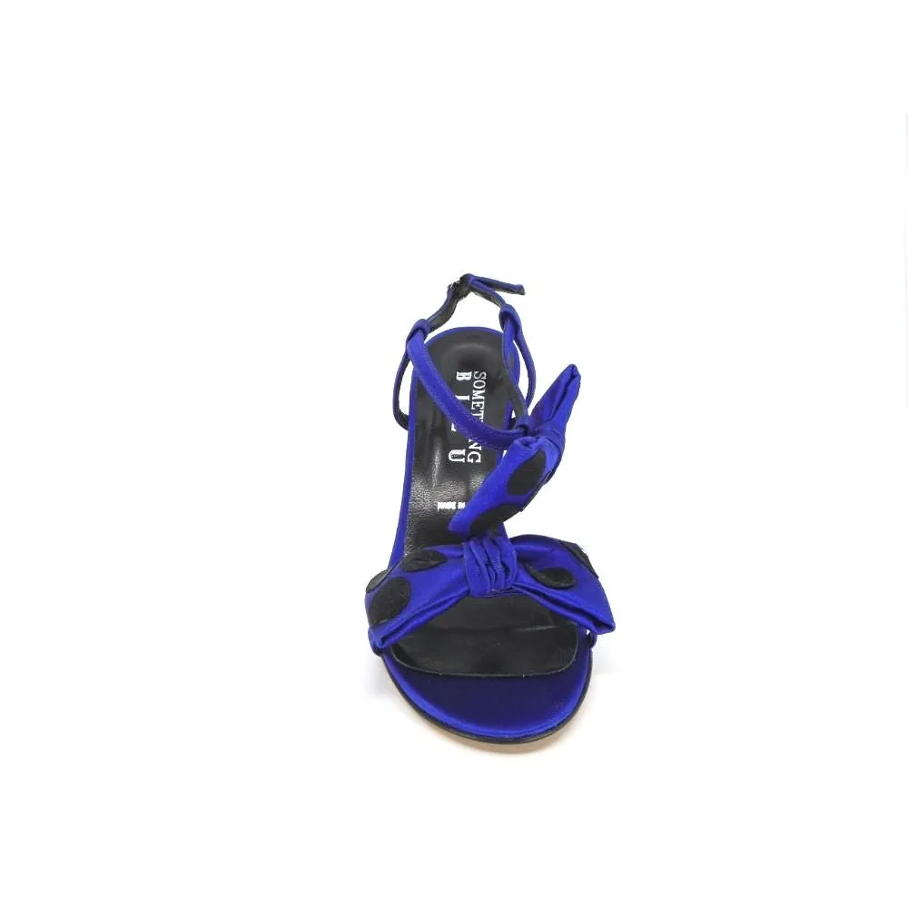 Cinderella Purple Satin and Black Suede Something Bleu Sandal