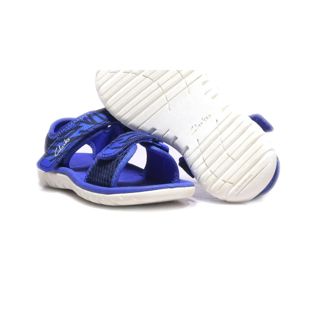 Clarks Flat Sandals Fabric Blue Colour For Kids