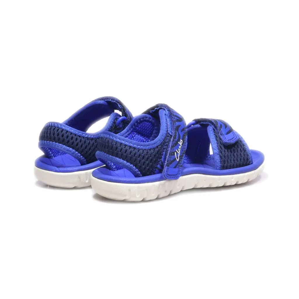 Clarks Flat Sandals Fabric Blue Colour For Kids