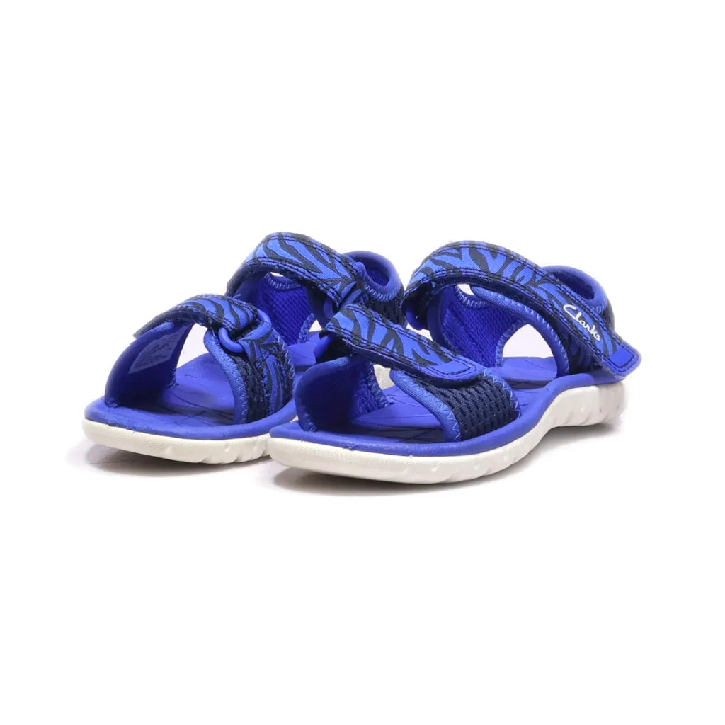 Clarks Flat Sandals Fabric Blue Colour For Kids
